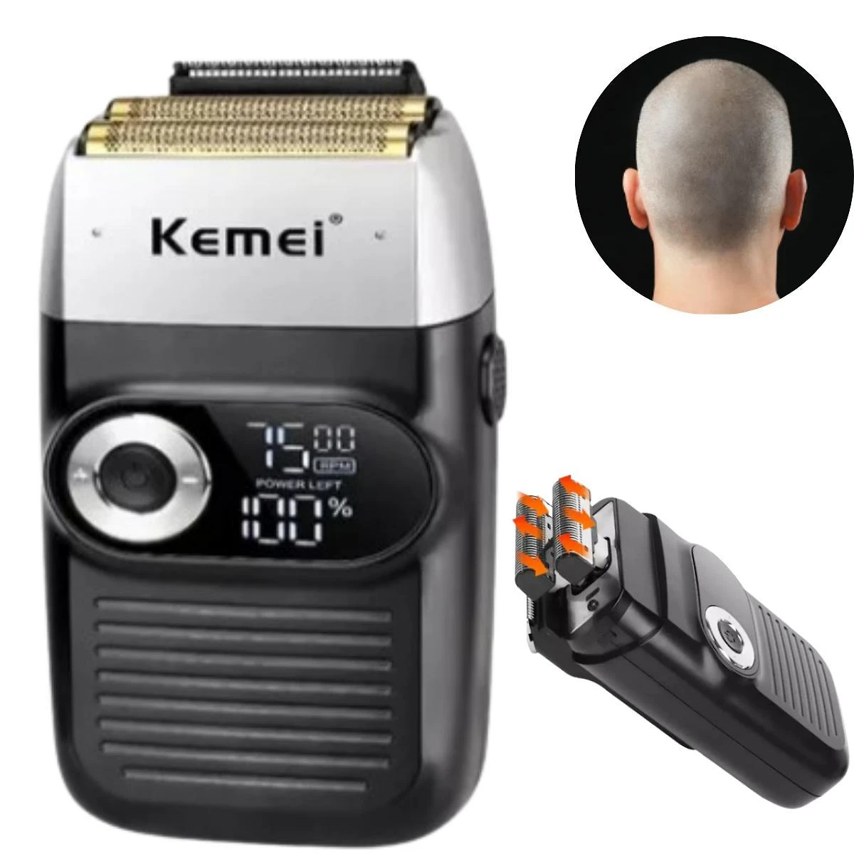 Miniatura Barbeador Kemei Km-2026 Silencioso Para Cortes Detalhados