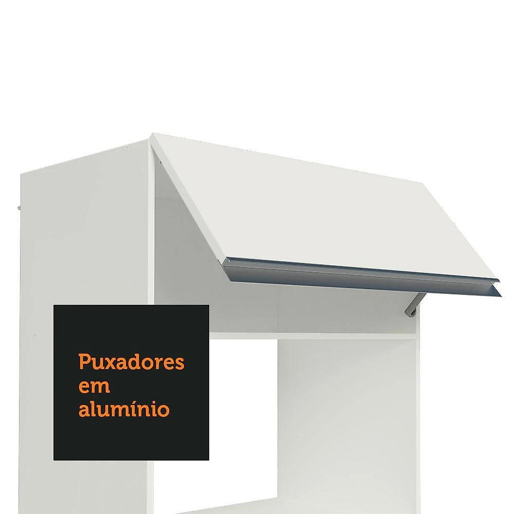 Armário de cozinha completa 100% mdf 300 cm frentes branco smart madesa 01