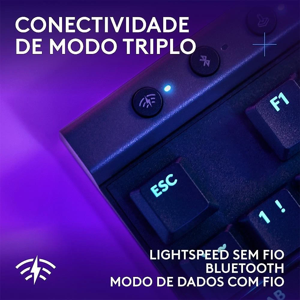 Teclado Sem Fio Mecânico Gamer Logitech G515, RGB, Bluetooth, com Design TKL,Tecnologia Lightspeed, Preto - 920-012423