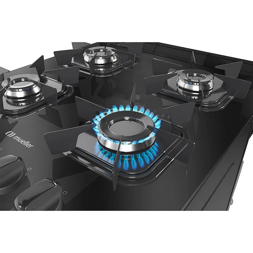 Fogão a Gás 4 Bocas Mesa de Vidro Acendimento Automático MFV4BB Mueller Preto - Bivolt