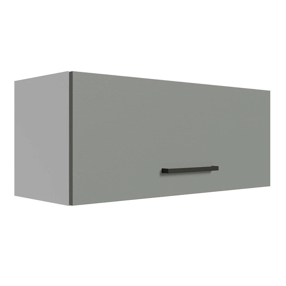 Armário aéreo multiuso 80cm 1 porta basculante branco/cinza agata madesa