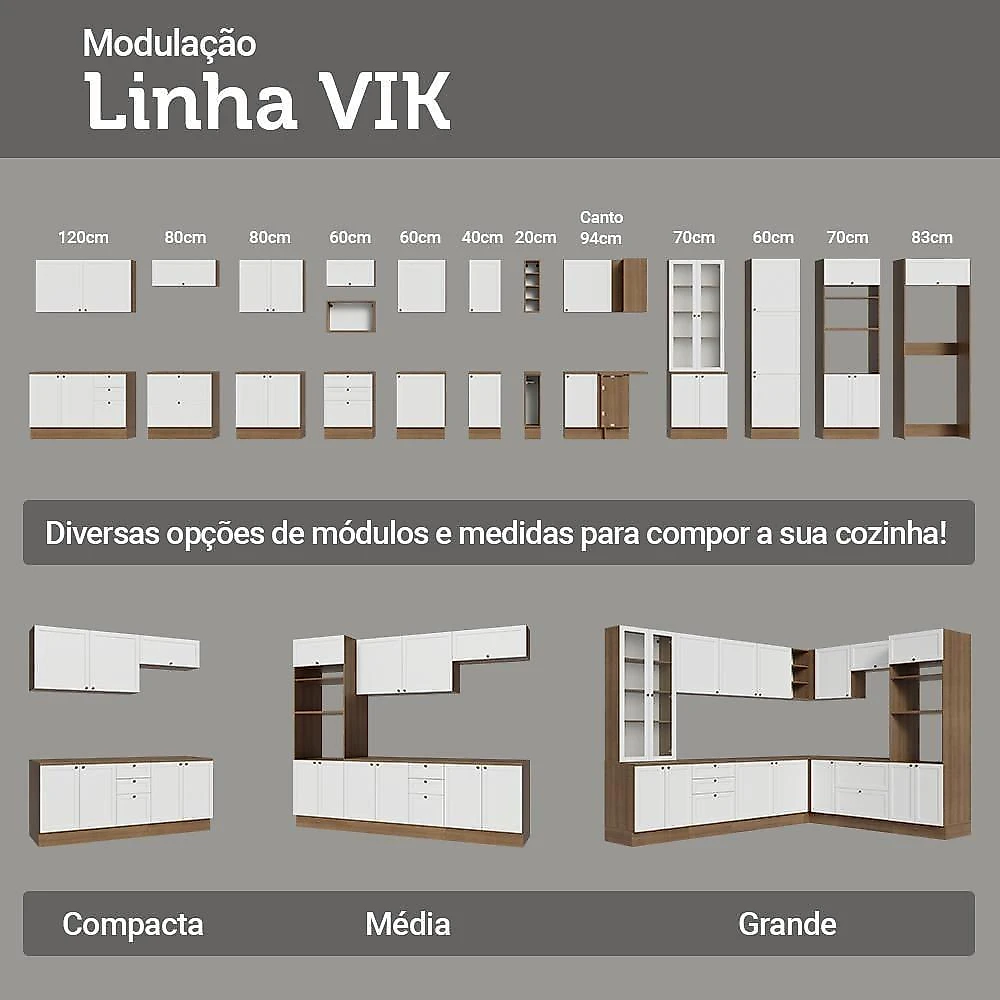 Armário Aéreo 120 Cm 2 Portas Rustic/branco Vik Madesa Rustic/branco