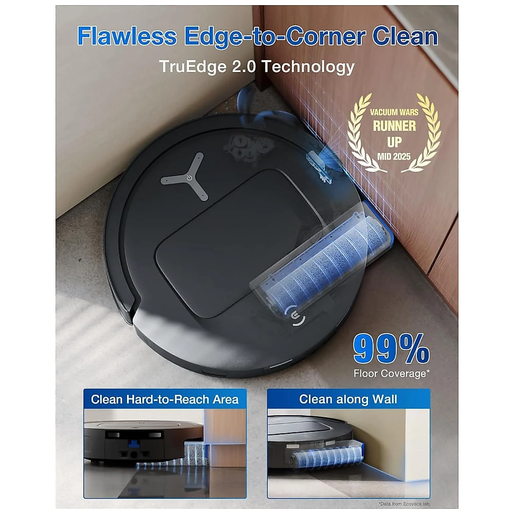 Robô Aspirador e Passa Pano ECOVACS DEEBOT T80 OMNI Preto com Estação 10 em 1 e Sucção 18.000Pa 110V