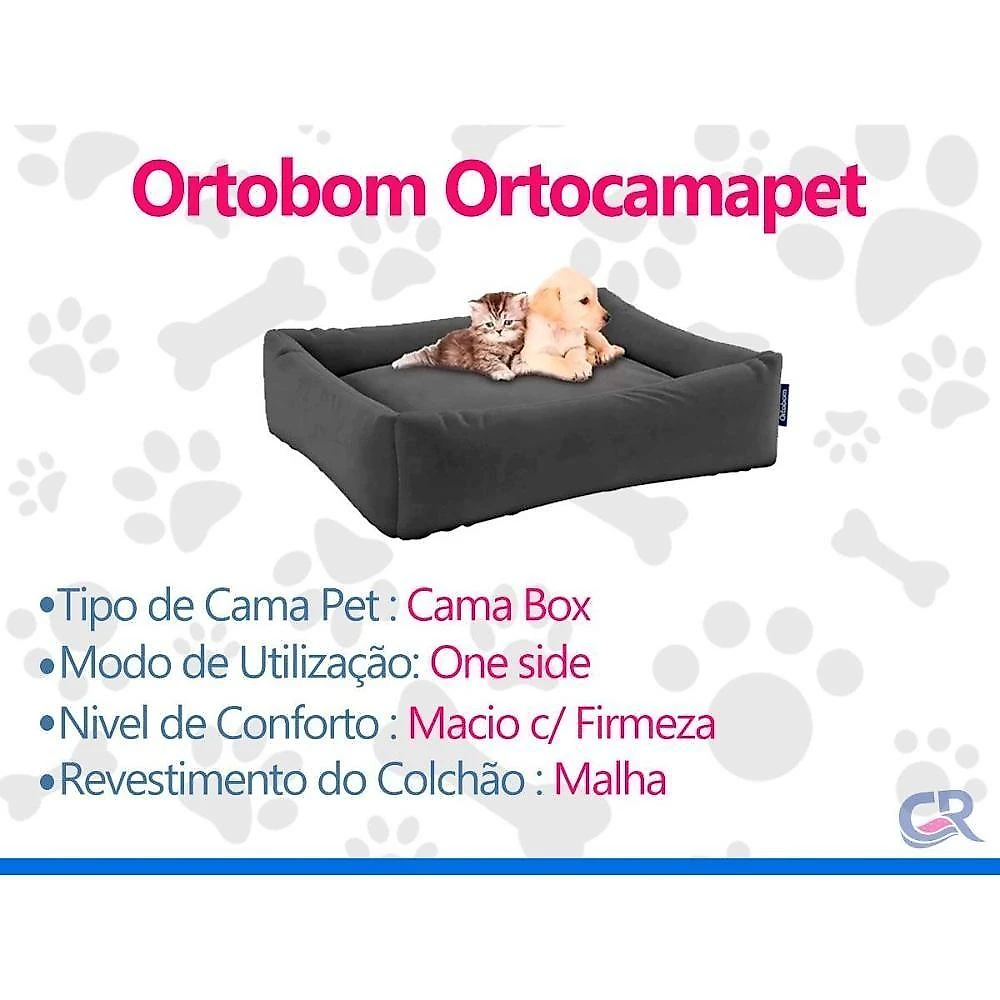Cama Colchão PET p-Cachorro e Gato Ortobom Orto PET Cinza 30X45X18 1 un