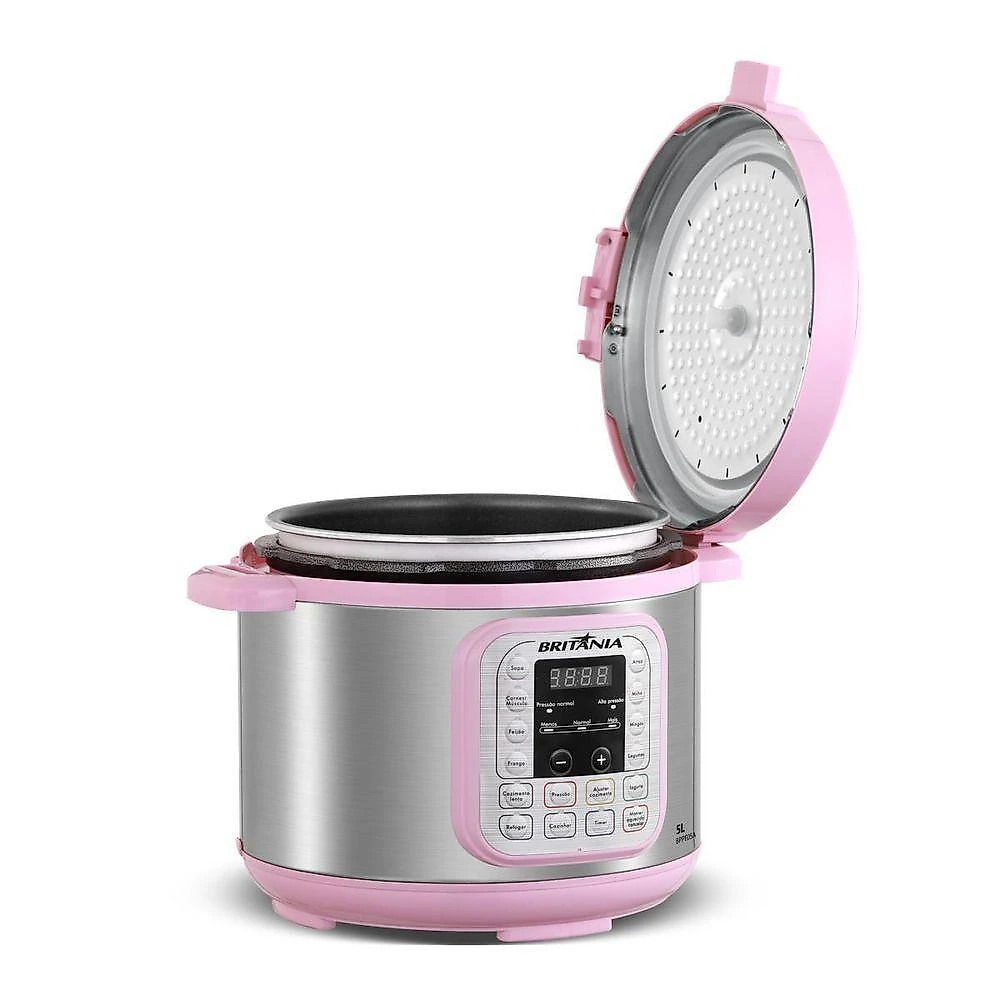 Panela de Pressão Rosa Britânia 5L Digital 11 Funções BPPE05 110V
