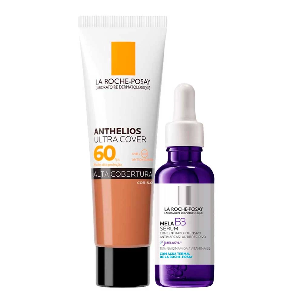 La Roche-Posay Kit - Sérum Facial + Protetor Solar Facial com FPS60 para Rejuvenescimento Facial