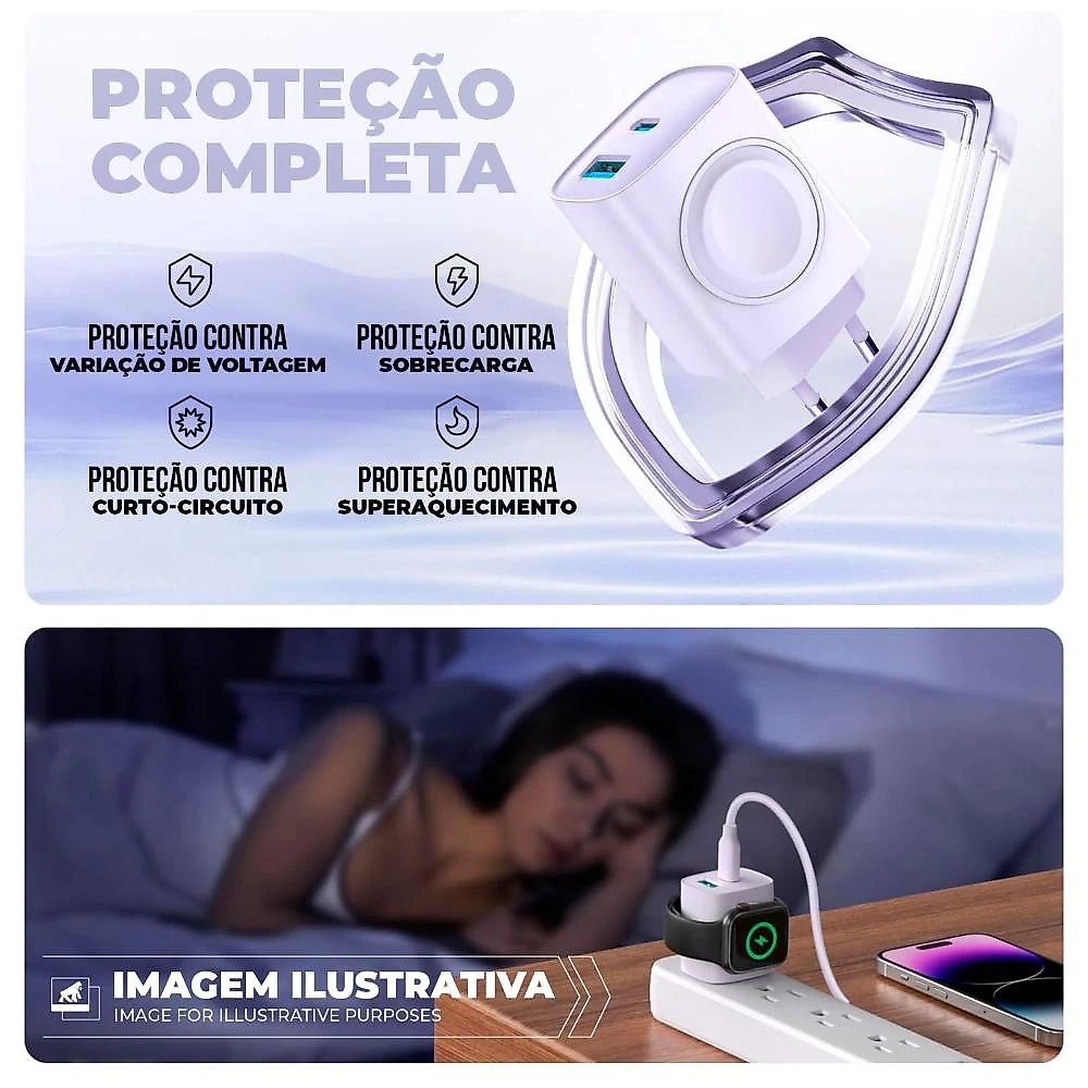 Carregador Turbo 2 em 1 Survivor - para Apple Watch- Gshield