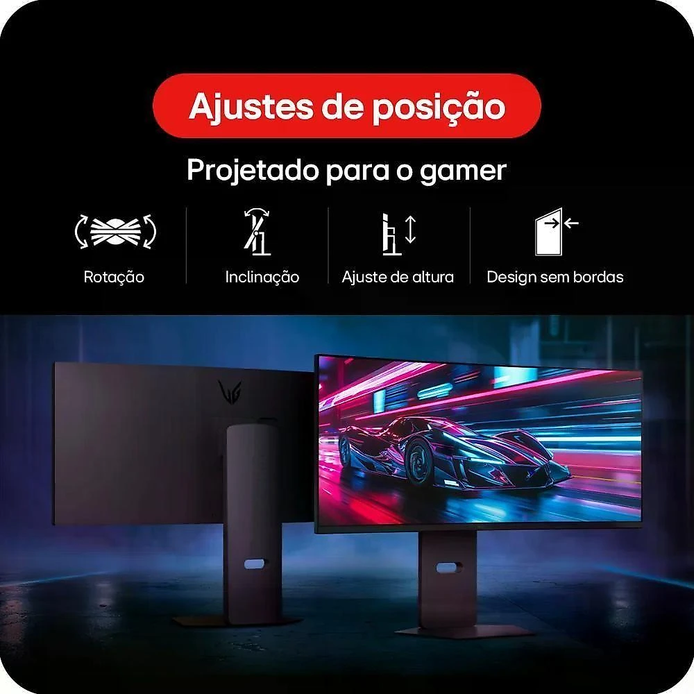Monitor Gamer Ultragear Curvo 34" 2K Ultrawide 160Hz 1ms 3200:1 HDR10 Freesync 34G600A-B LG