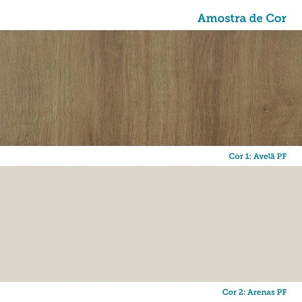 Armário Aéreo Maleiro Modulado 2 Pts 145cm Veneza Luciane Mó Avelã Pf/arenas Pf