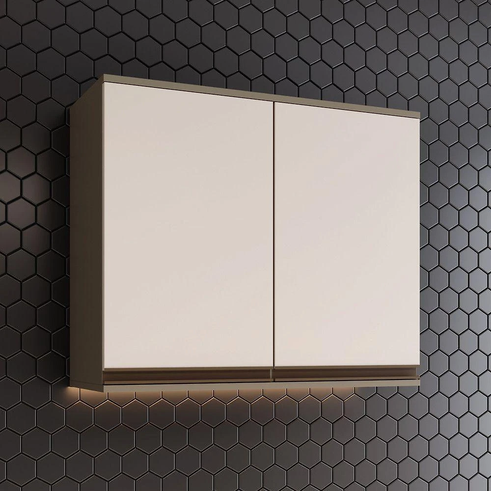 Aéreo de Cozinha Lora 80CM 2 Portas MDF Marrom Casa 812
