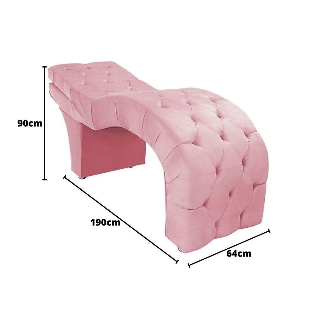Maca Estética Estofada Reclinável Ergonômica Spa Suede Yara Cor:rosê