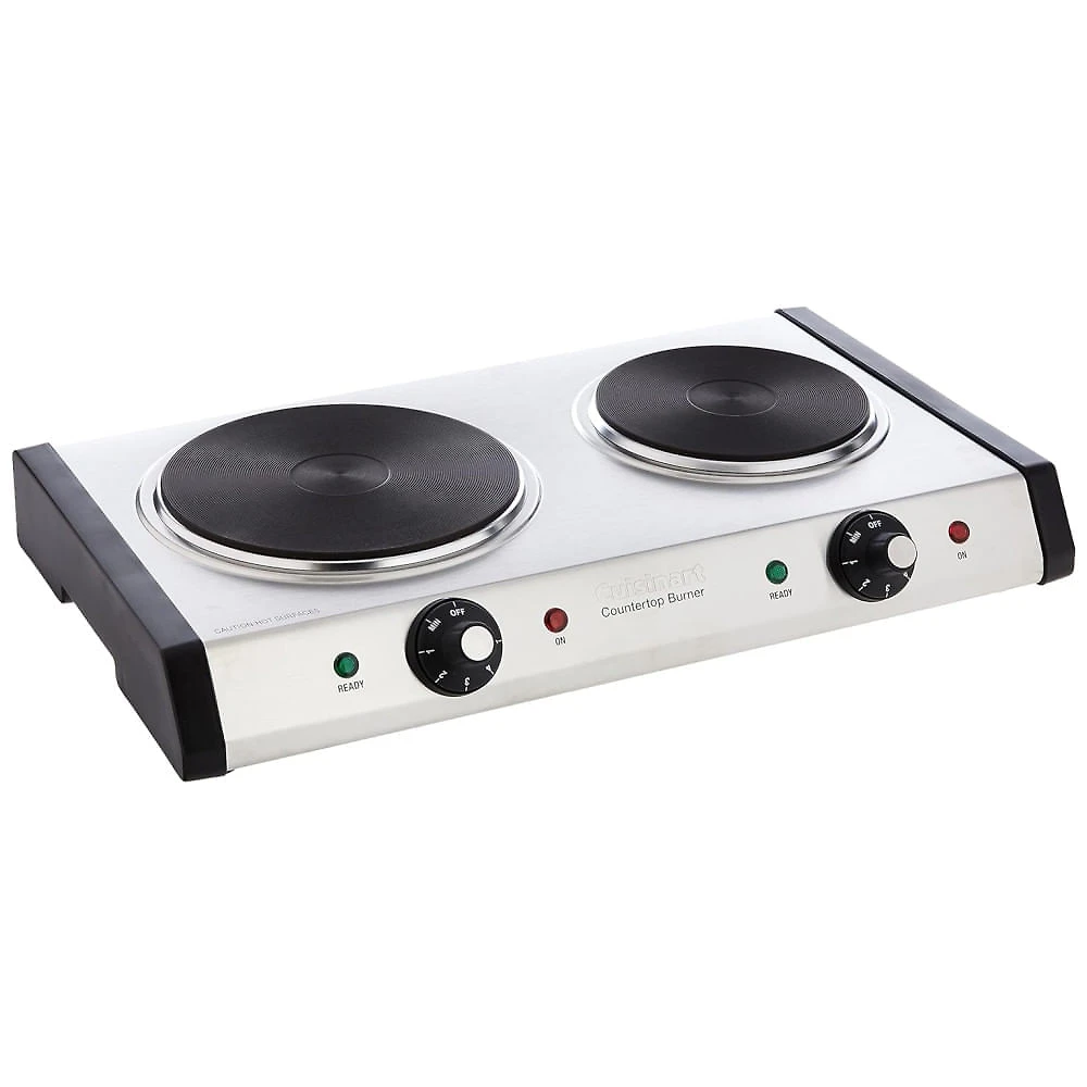 Cooktop Eltrico Porttil com Queimador Duplo, Luzes Indicadoras e Controles de Temperatura Ajustveis Separados de 6 Configuraes, 110V 1800W, Cuisinart