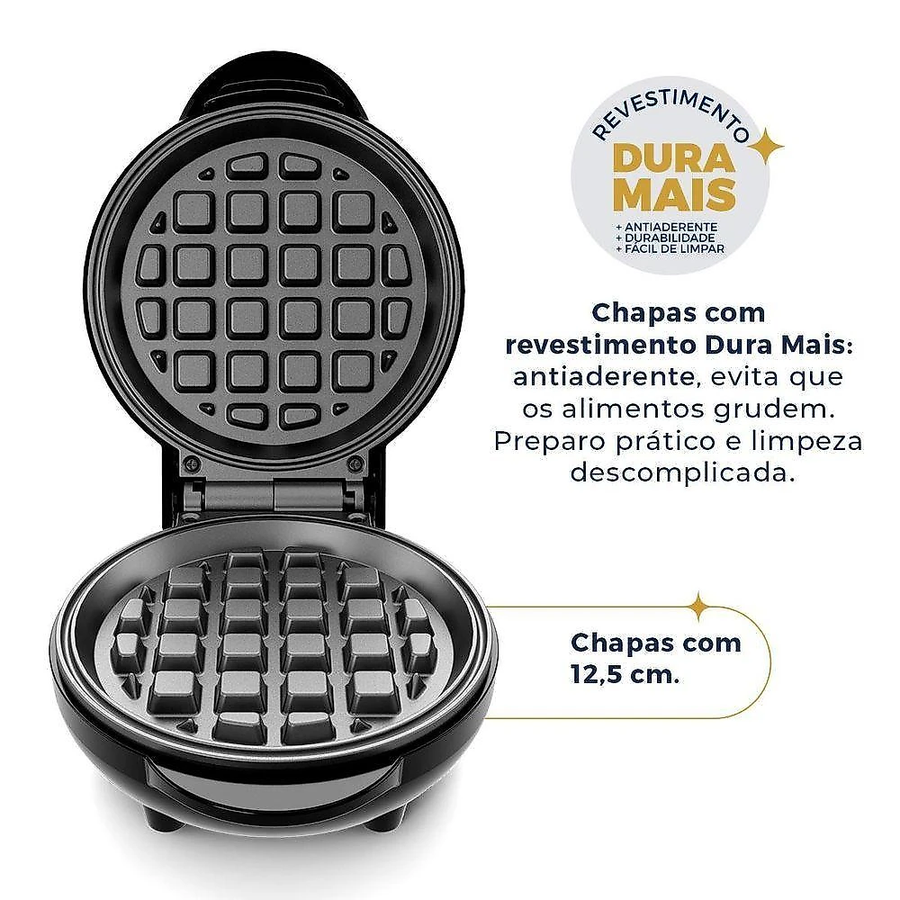 Mini Waffle Maker Britânia 550W Chapas Antiaderentes BWM01A 220V