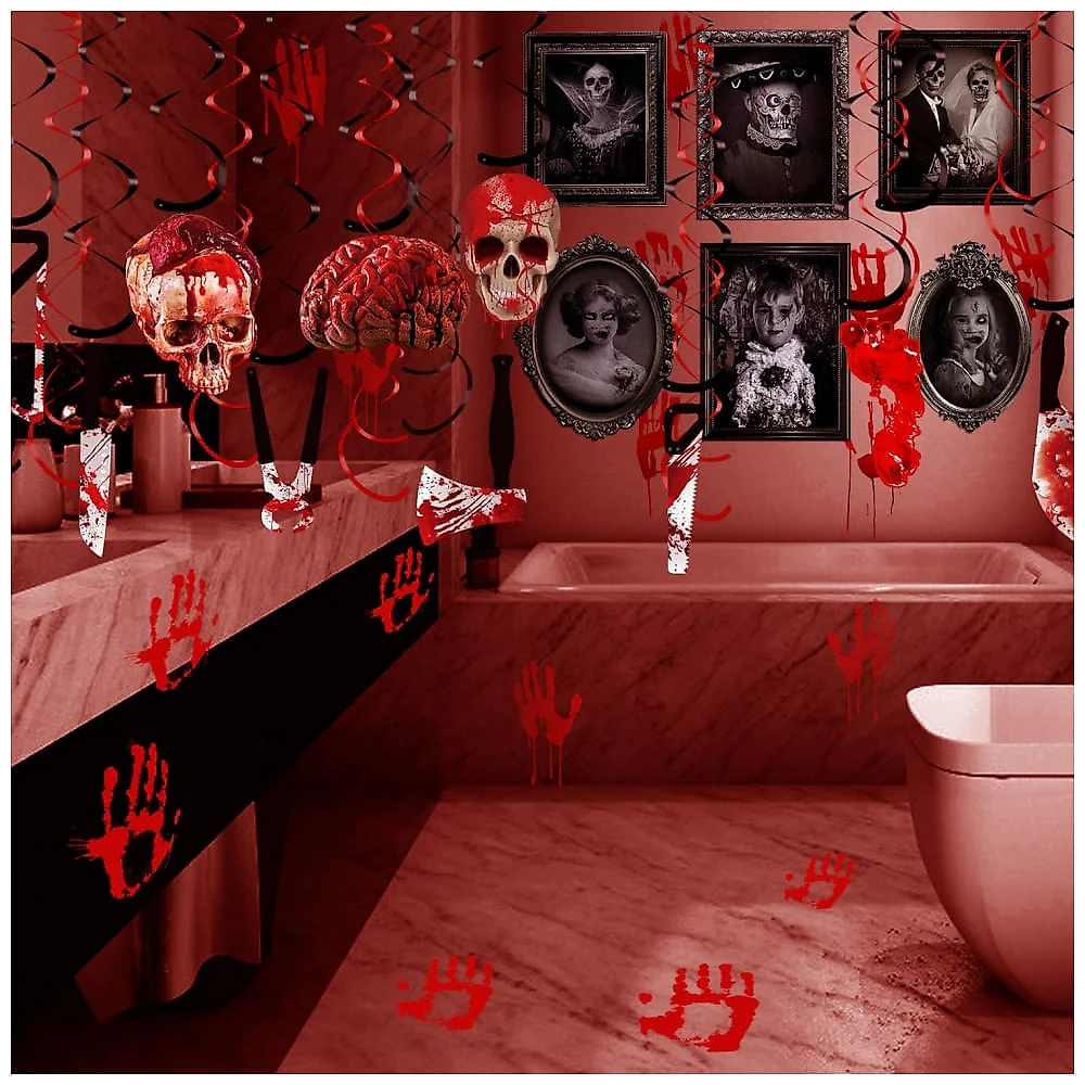 Kit Quadros Assustadores 3D com Movimento de Rosto e Molduras para Decoração de Halloween, 12 UN