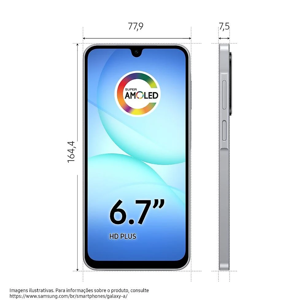 Smartphone Samsung Galaxy A17 5G 256GB 8GB RAM Cinza Tela 6,7 pol. Câmera Tripla 50MP