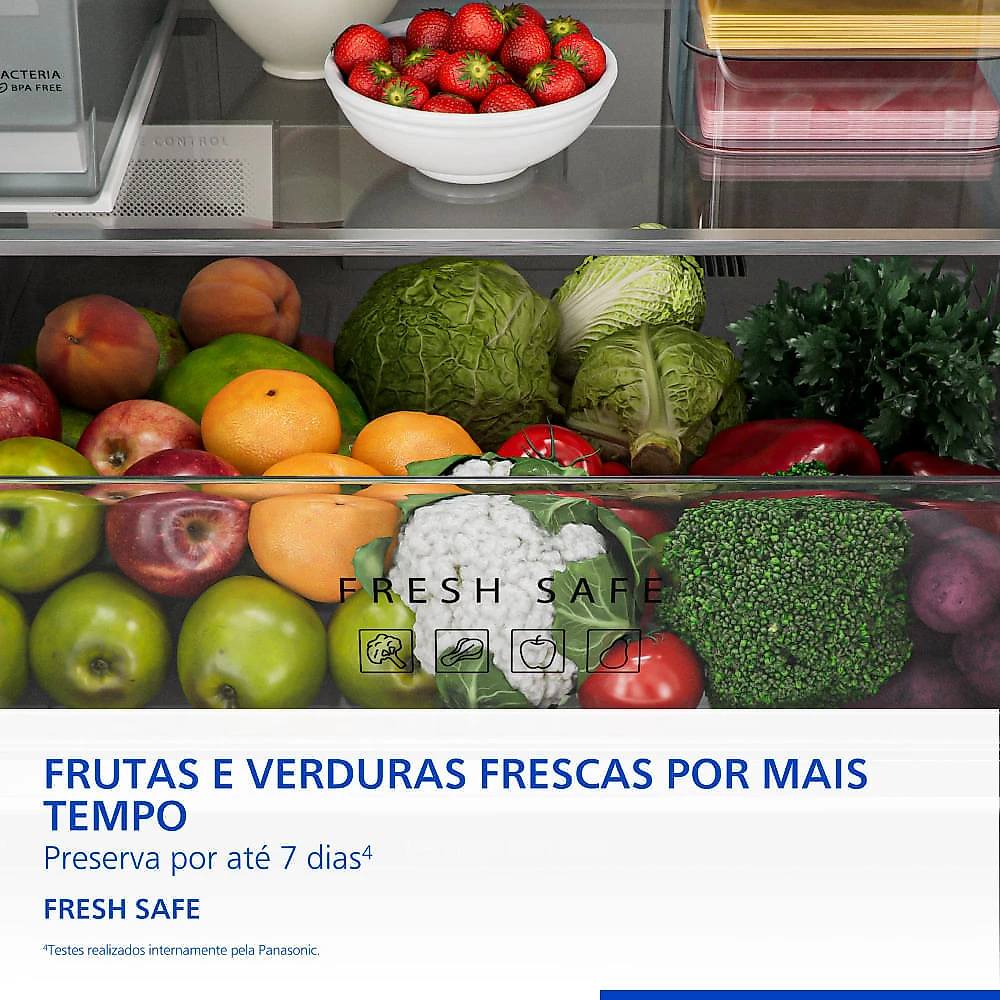 Geladeira Panasonic DB69 Prime+ edition UniqGlass French Door Frost Free 540L Inverter A - NR-DB69GVWB NR-DB69GVWBA