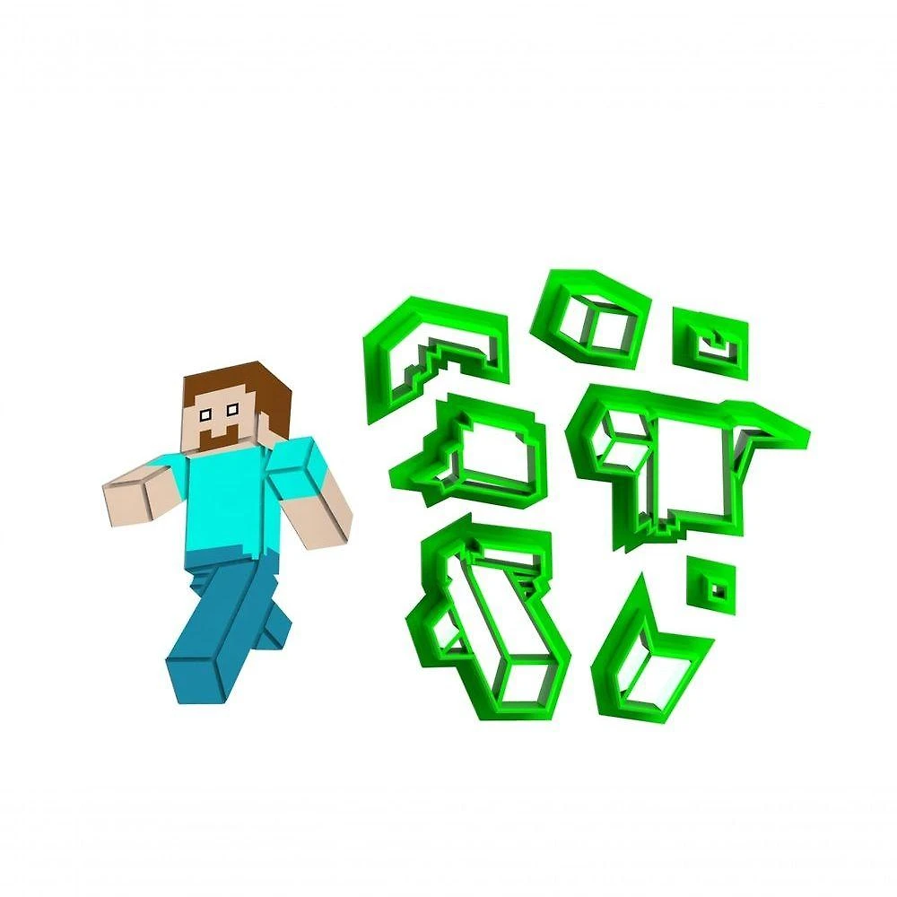 Cortador Minecraft Personagem Corpo 1 em Plástico PLA 6CM - HB Formas e Cortadores