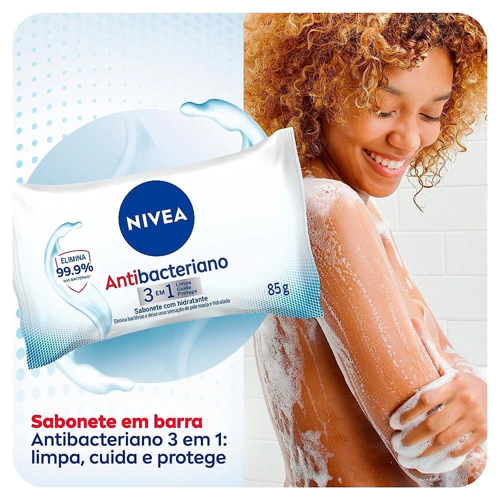 Miniatura Sabonete em Barra Nivea Antibacteriano 3 em 1 85g