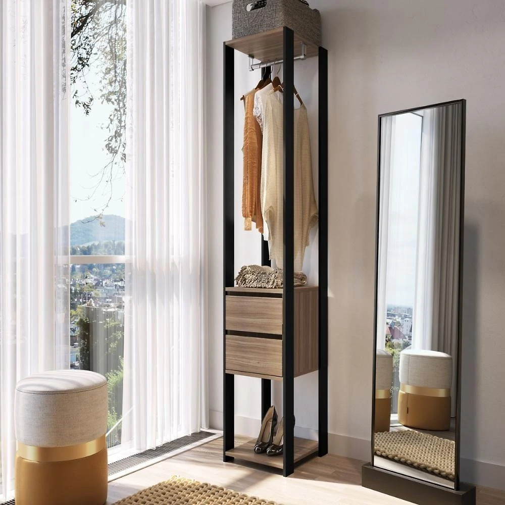 Guarda Roupa Closet CRPRO-CLO004 2 Gavetas MDP 40CM Preto Multimóveis