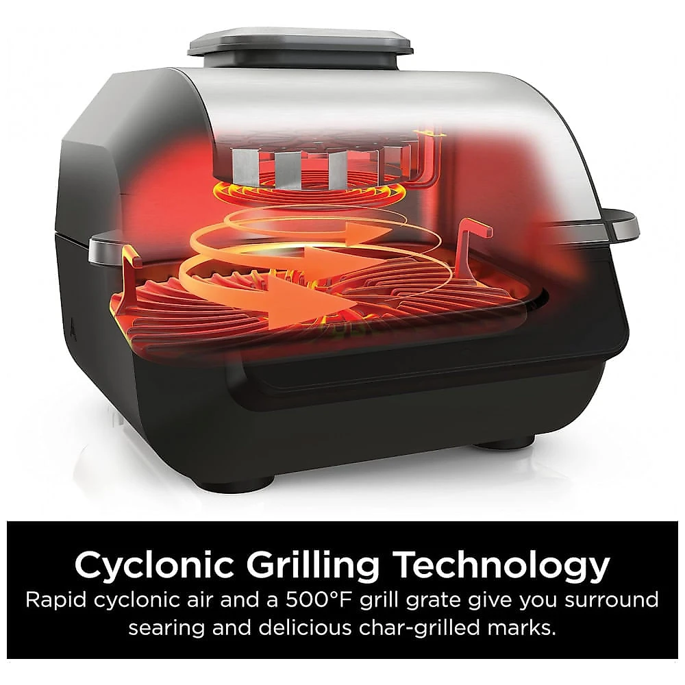 Fritadeira Elétrica AirFryer 6 em 1 com Painel de Controle Digital e Grill Interno, 110v, NINJA EG201, Preto