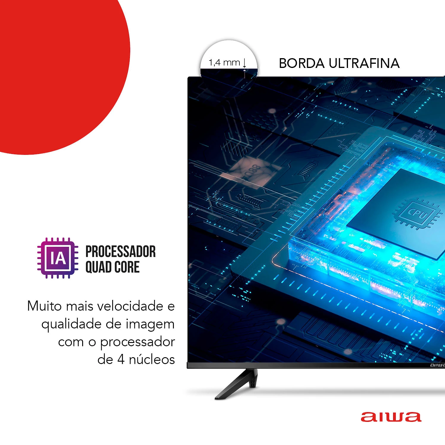 Miniatura Smart TV AIWA 50” Android 4K Borda Ultrafina HDR10 Dolby Áudio AWS-TV-50-BL-02-A BIV