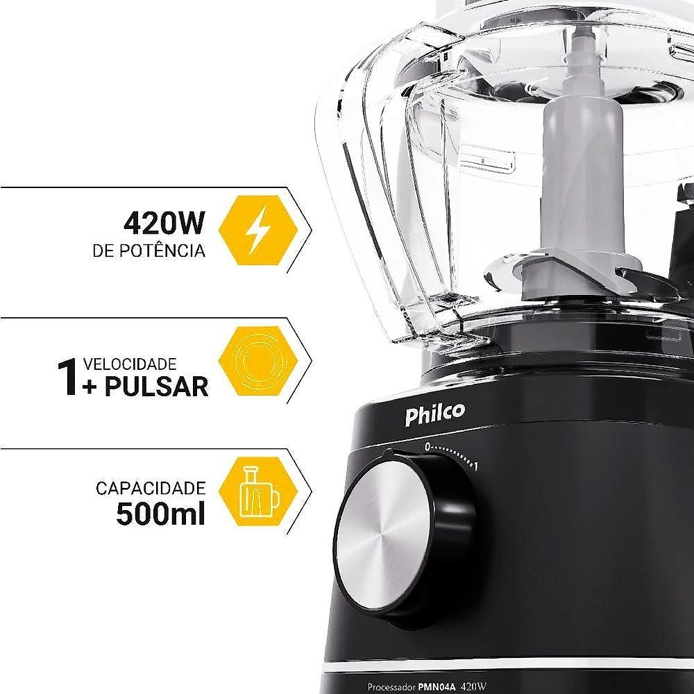 Processador Philco PMN04A 420W Jarra Para 500ml 110V