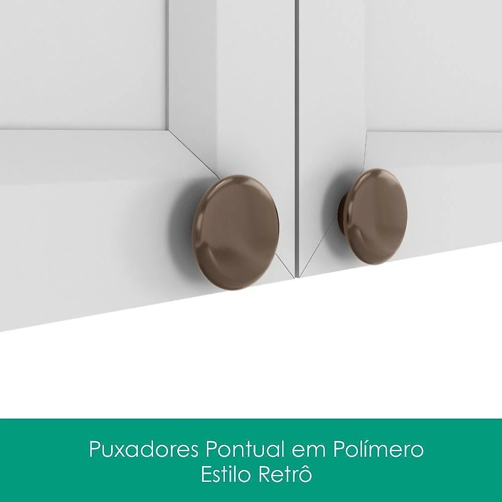 Cozinha Modulada Unna J00110P 6 Portas 3 Gavetas 200cm Branco Poliman Móveis
