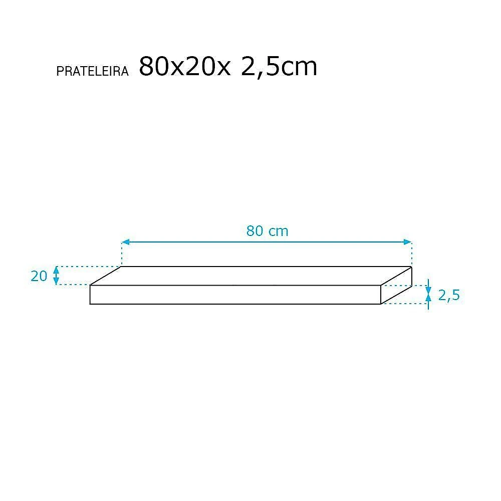 Prateleira Crie Fácil 80x20CM MDP Fixação Suporte Invisível Organizador Sala Branco Mercado webcontinental-7897116716566