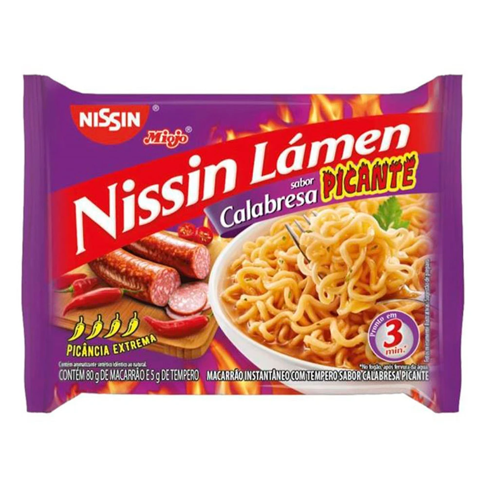 Macarrão Instantâneo Nissin Lámen Sabor Calabresa Picante 85g