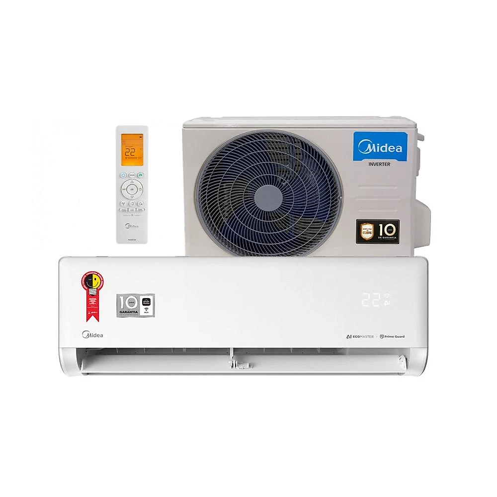 Ar-Condicionado Split Inverter 18000 BTUs Midea AI Ecomaster High Wall Quente e Frio 42EZVQA18M5/38EZVQA18M5 220V